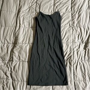 Zara Women's Dress Size Small Soft Bodycon Mini Spaghetti Strap Solid Black
